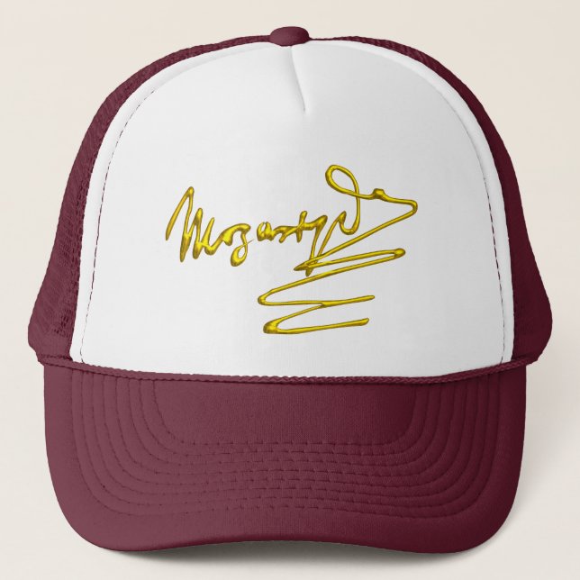 Casquette HOMAGE À MOZART Gold Signature Du Compositeur Whit (Devant)