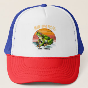 Casquette Homme drôle J'aime les grenouilles Retro Amateurs
