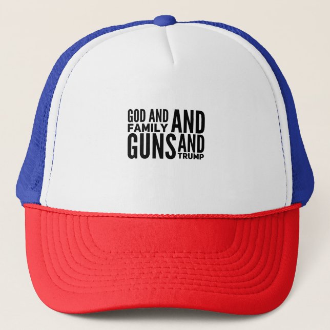 Casquette Hommes Dieu, Famille, Armes À Feu Et Trump Pour Pa (Devant)