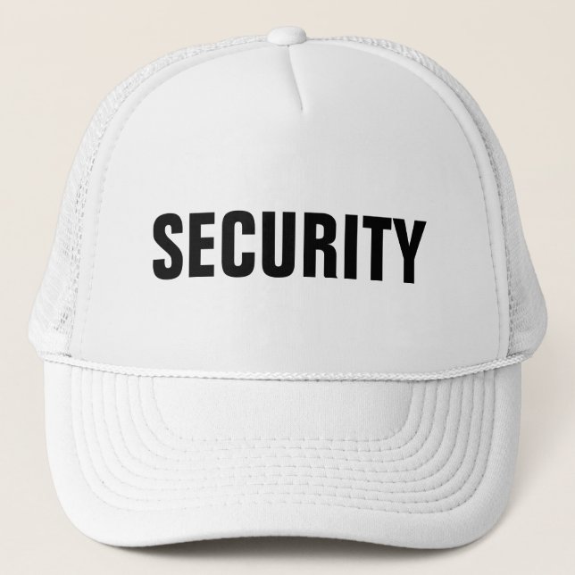 Casquette Hommes Femmes Noir Blanc Sécurité du texte personn (Devant)