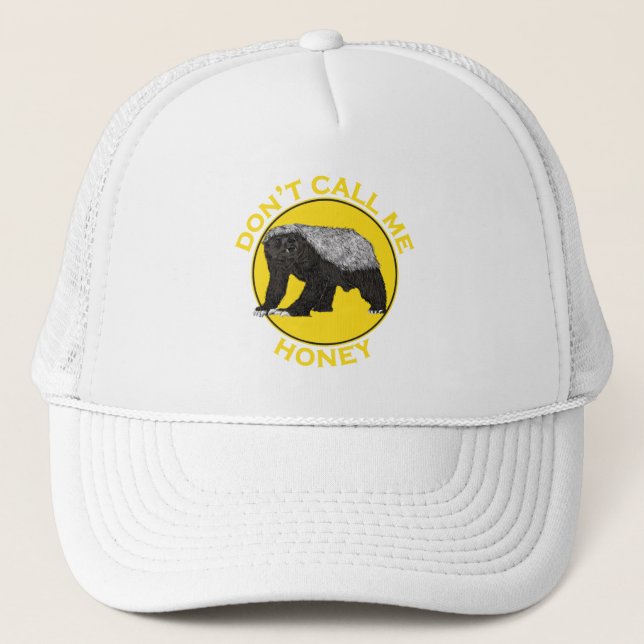 Casquette Honey Badger Funny Slogan Ne pas m'appeler Jaune P (Devant)