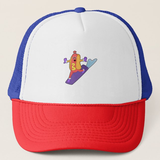 Casquette Hot-dog as Snowboarder with Sonowboard (Devant)