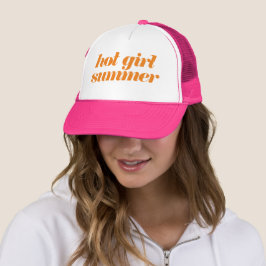 Casquette Hot Girl été en rose et orange