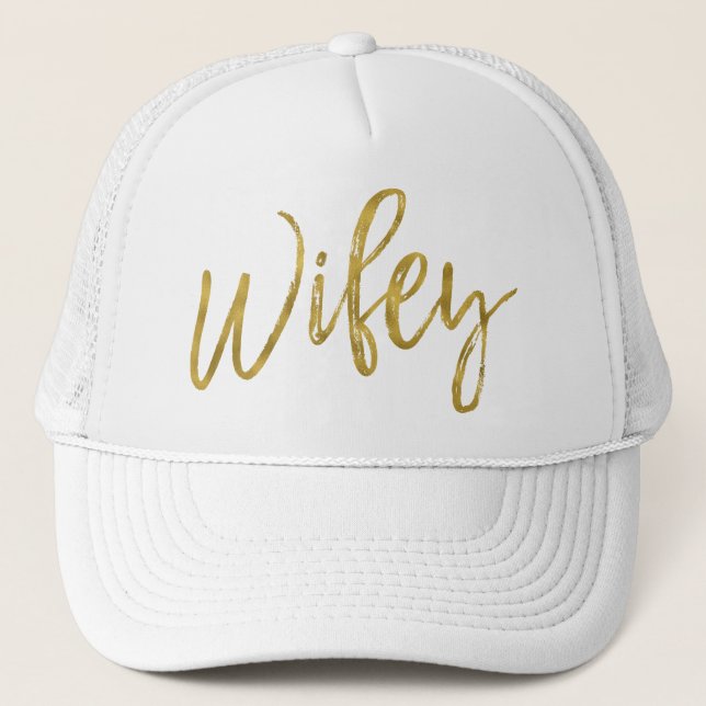 Casquette Huile d'or Wifey et chapeau de camion blanc (Devant)