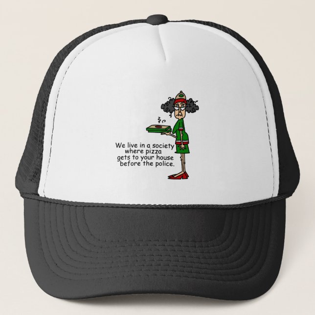Casquette Humour de livraison de pizza (Devant)