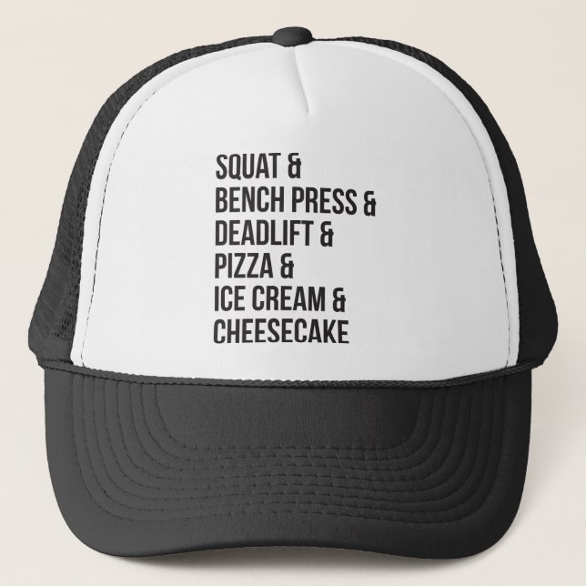 Casquette Humour drôle de gymnase - pizza, crème glacée, (Devant)