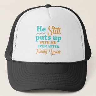 Casquette Humour pour les 20 ans de mariage pour femmes