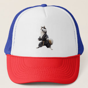 Casquette Husky Dog connaît Karate, Husky Dog Karate Player