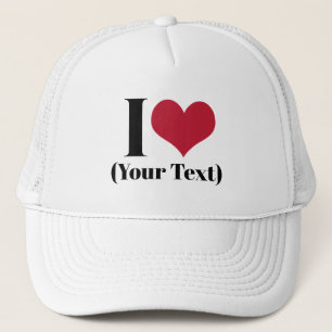 Casquette I Heart (Ajouter Votre Propre Texte Personnalisé)