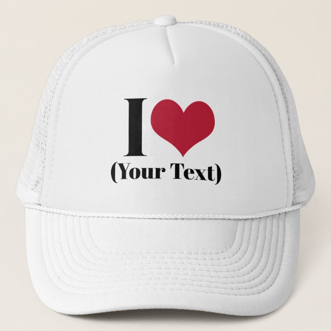 Casquette I Heart (Ajouter Votre Propre Texte Personnalisé)  (Devant)