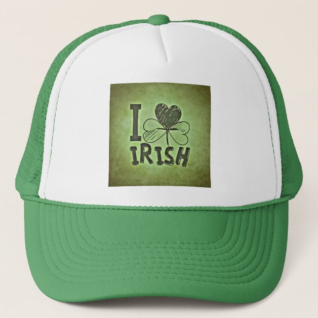 Casquette I Heart Irish Shamrock St. Patrick's Day (Devant)
