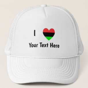 Casquette I Love (African American Flag Heart) Votre texte