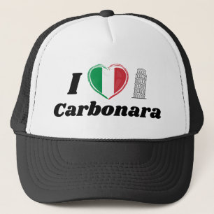 Casquette I Love Carbonara Italien Coeur Drapeau Trucker Cha