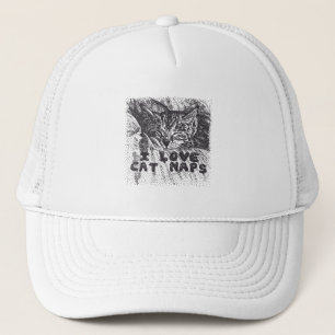 Casquette I Love Cat Naps, chat dort