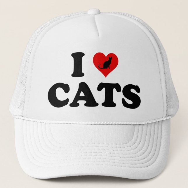 Casquette I Love (Coeur) Chats (Devant)