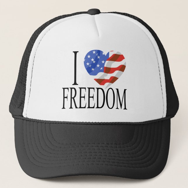Casquette I Love Freedom US Flag Heart American Free (Devant)