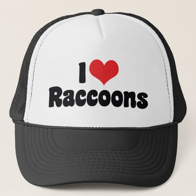 Casquette I Love Heart Raccoons (Devant)