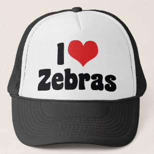 Casquette I Love Heart Zebras - Zebra Lover