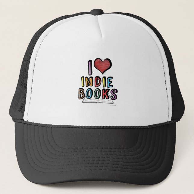 Casquette I Love Indie Books Classic Reading Slogan (Devant)