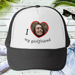 Casquette I Love My Girlfriend Petit ami Texte Photo Personn