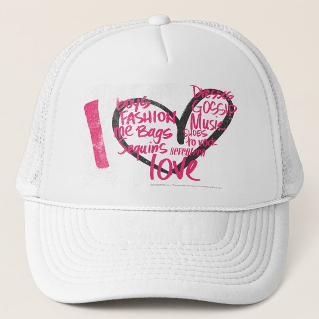 Casquette I magenta de graffiti de coeur (Devant)