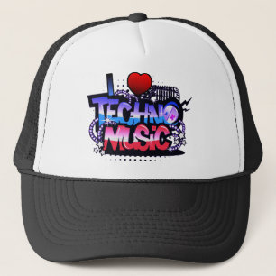 Casquette I musique de techno de coeur