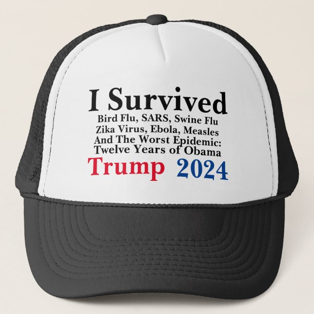Casquette I Survived 12 ans d'Obama : Trump 2024 (Devant)