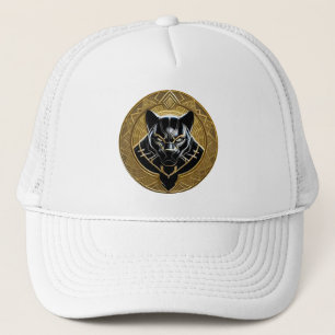 Casquette Icône de la Panthère noire avec fond géométrique d