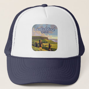 Casquette Île de Pâques Chili Moai Rapa Nui Polynésie Rétro