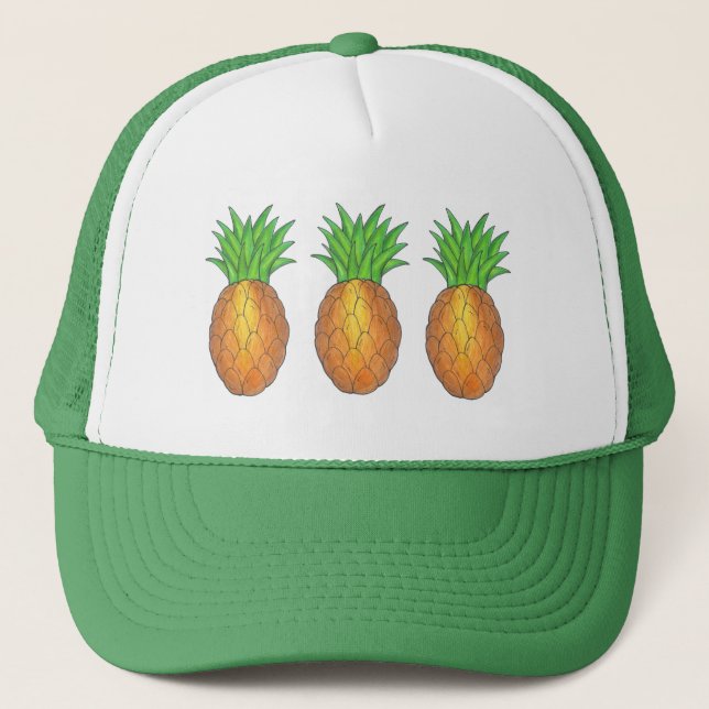 Casquette Île tropicale Hawaiian Luau Pineappé Fruit (Devant)