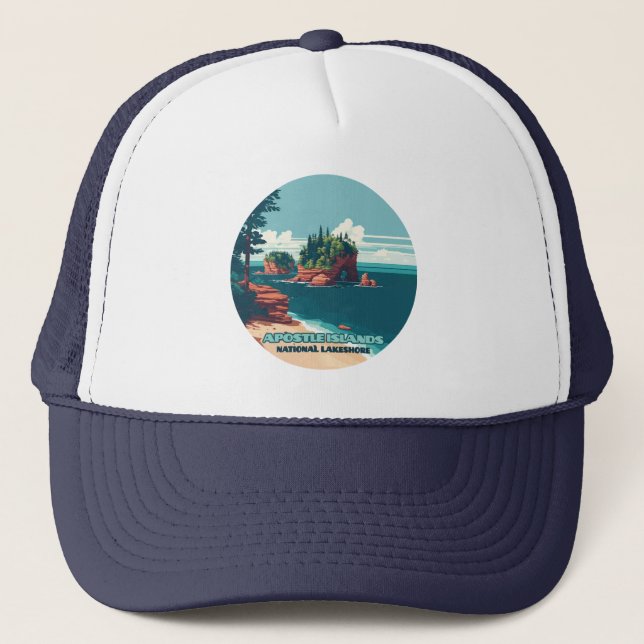 Casquette Iles Apôtres National Lakeshore Wisconsin Rétro (Devant)