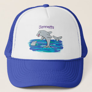 Casquette Illustration adorable de la caricature des dauphin