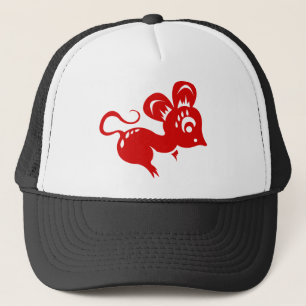 Casquette Illustration chinoise de rat d'astrologie