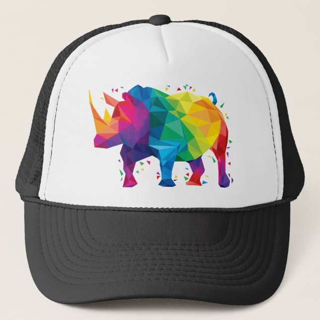 Casquette Illustration colorée de rhinocéros (Devant)