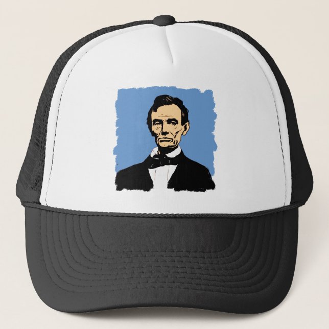 Casquette Illustration d'Abraham Lincoln sur le bleu (Devant)