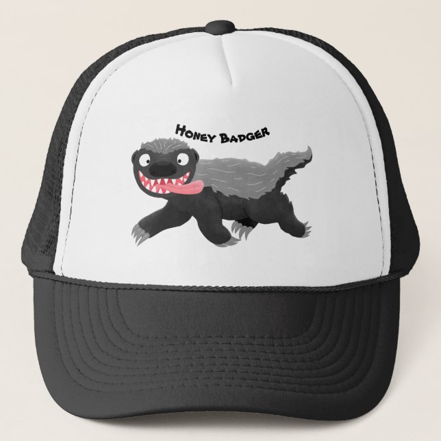 Casquette Illustration de blaireau au miel affamé (Devant)