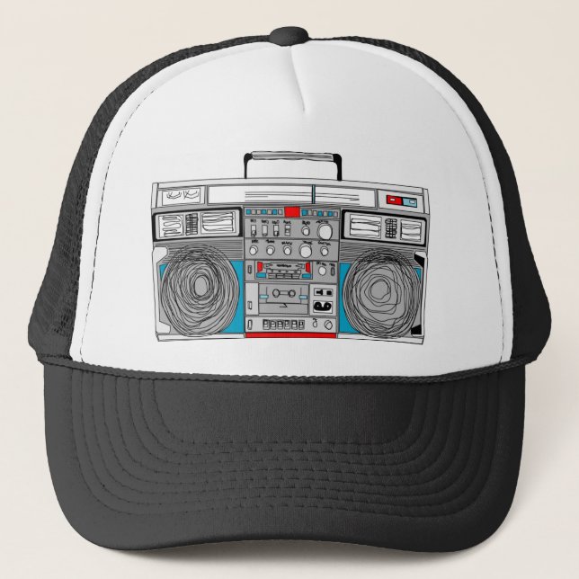 Casquette Illustration de boombox des années 80 (Devant)