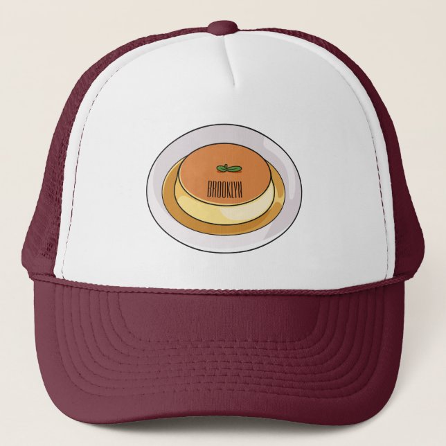 Casquette Illustration de caramel de crème (Devant)