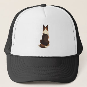 Casquette Illustration de chien Border Collie vintage de dos