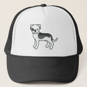 Casquette Illustration de chien Bouledogue américain pie noi