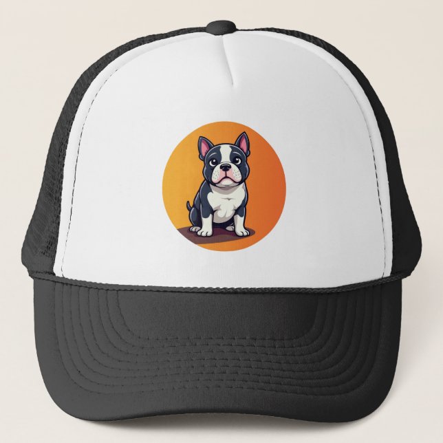 Casquette Illustration de chien de dessin mignon (Devant)