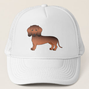 Casquette Illustration de chien teckel à poil lisse couleur