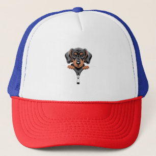 Casquette Illustration de dachshund mignon regardant par la