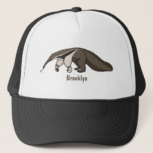 Casquette Illustration de dessin animé d'Anteater happy (Devant)