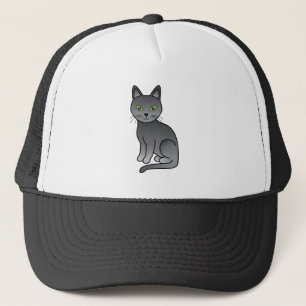 Casquette Illustration de dessin animé mignon de chat bleu r