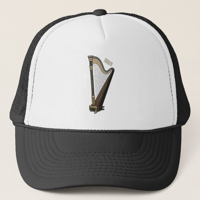 Casquette Illustration de dessin animé sur la harpe (Devant)