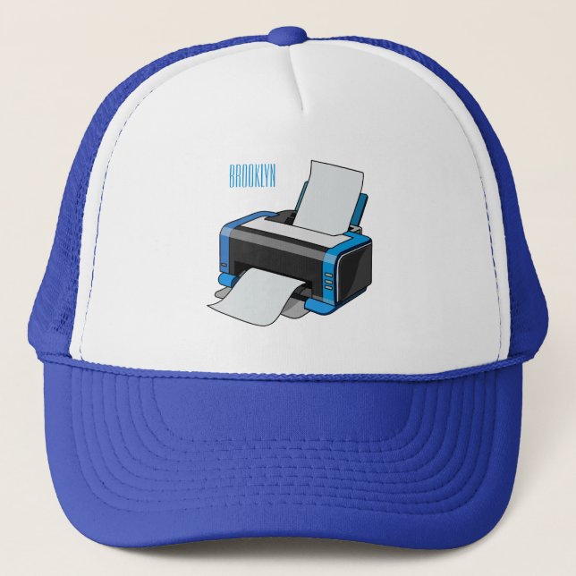Casquette Illustration de dessin d'imprimante (Devant)