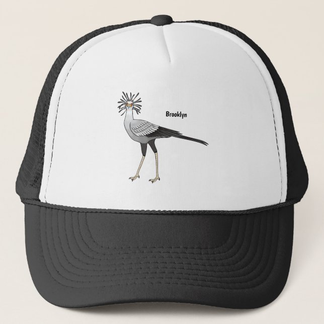 Casquette Illustration de dessin du secrétaire pour oiseaux (Devant)