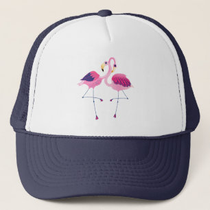 Casquette Illustration de deux Flamants roses roses