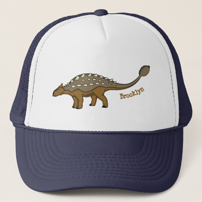 Casquette Illustration de dinosaure blindé Ankylosaurus (Devant)